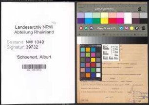 Entnazifizierung Albert Schoenert , geb. 07.03.1897 (Bauingenieur)