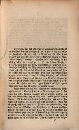 Vier Fragen veranlaßt durch die Verordnungen vom 3. Februar 1847 und beantwortet von einem Preußen