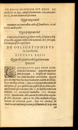 De Obligationibus ex consensu. Titulus XXIII.