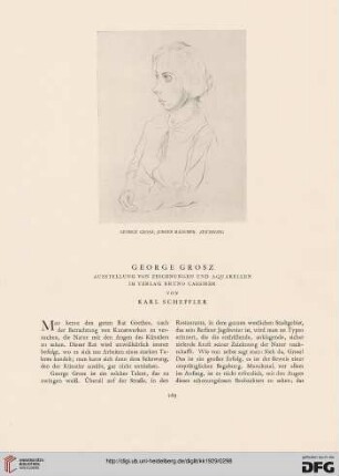 Georg Grosz: Ausstellung von Zeichnungen und Aquarellen im Verlag Bruno Cassirer