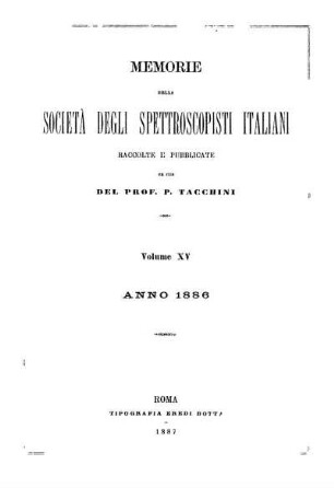 15: Memorie della Società degli Spettroscopisti Italiani