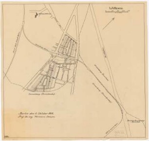 Siedlungsplan der Heimstättengesellschaft Primus Wittenau, Berlin-Reinickendorf: Lageplan 1:4000