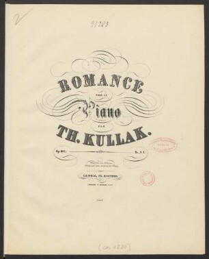 Romance pour le piano : Op. 102