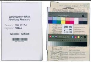 Entnazifizierung Wilhelm Waesser , geb. 01.04.1885 (Lokomotivfuehrer)