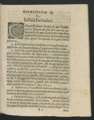 Exercitatio XI. De Iustitia Particulari.