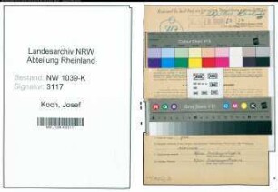 Entnazifizierung Josef Koch , geb. 09.03.1885 (Studienrat)