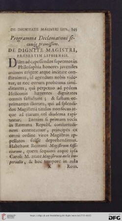 Programma Declamationi secundae praemissum
