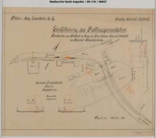 Felderhoferbrücke, Gleisanschluss Geldmacher, Gleisanschluss Brennerei, Brücke: Veränderung der Gleislage zwecks Einführung des Rollwagenverkehrs.