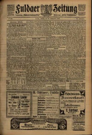 Zweite Ausgabe vom Freitag, den 12. November 1909.