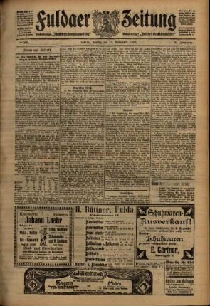 Zweite Ausgabe vom Freitag, den 12. November 1909.