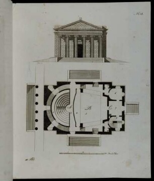 No. 14. Fronte des Theaters mit einem Vestibül