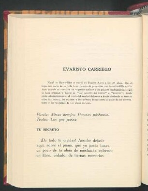 Evaristo Carriego : Poesía: Misas erejes; Poemas póstumas. - Teatro: Los que pasan.