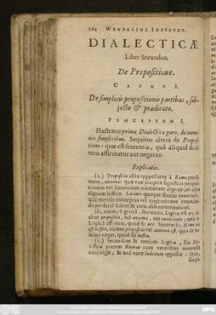 Caput I. De simplicis propositionis partibus, subiecto & praedicato.