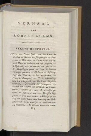 VERHAAL VAN ROBERT ADAMS.