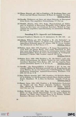 Sammlung H. N.: Aquarelle und Zeichnungen (Nr. 208-233)