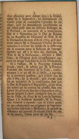 Arretés Et Arrêt Du Parlement Seant A Besançon, Au sujet des Edit & Déclaration du mois d' Avril dernier : Extrait Des Registres Du parlement. Du 21 Novembre 1763