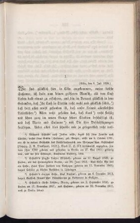 1. (Cöln, den 8. Juli 1824.)