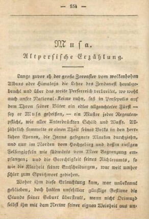Musa. Altpersische Erzählung