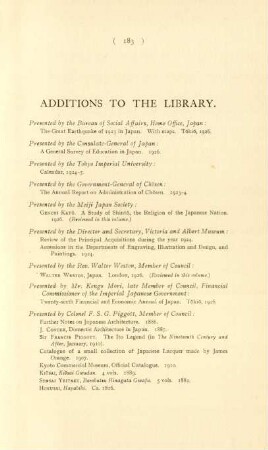 Additions to the library