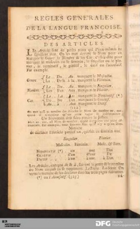 Regles Générales de la Langue Francoise
