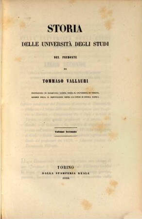 Storia delle università, degli studi del Piemonte. 2
