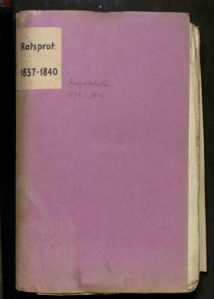 Ratsprotokolle 1837-1840