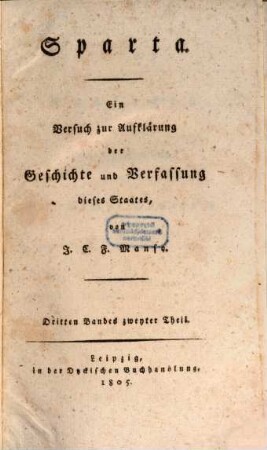 Sparta : ein Versuch zur Aufklärung der Geschichte und Verfassung dieses Staates, 3,2. [Beylagen zum fünften und sechsten Buche der Geschichte Sparta's]