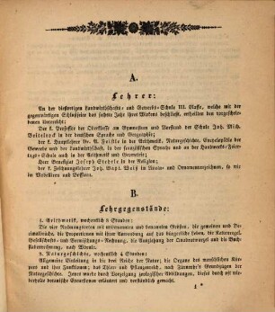 Jahresbericht über die B. Landwirthschafts- und Gewerbs-Schule zu Dilingen, 1838/39
