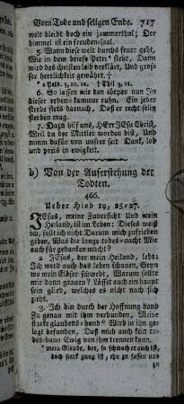 b) Von der Auferstehung der Todten.