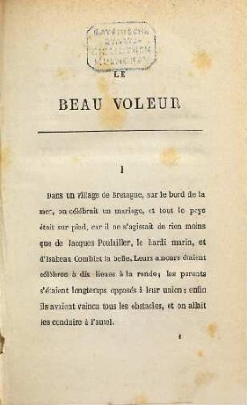 Le beau voleur : Par la comtesse Dash [= Ps. de la vicomtesse de Saint-Mars.]