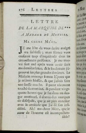 Lettre De La Marquise De*** A Madame Du Montier. - Reponse A La Précédente.