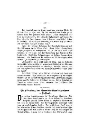 Die Bedeutung des Gemeinde-Grundeigentums in Rußland