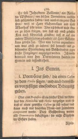 I. Ins Gemein.