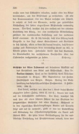320-322 [Rezension] Schöpfer, Aemilian, Geschichte des Alten Testaments