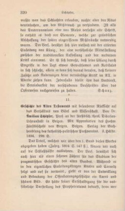 320-322 [Rezension] Schöpfer, Aemilian, Geschichte des Alten Testaments