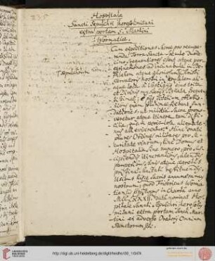 Hospitale Sancti Sepulchri Jherosolimitani extra portam S. Martini Wormatiae