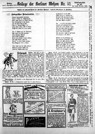 Beilage der Berliner Wespen Nr. 52
