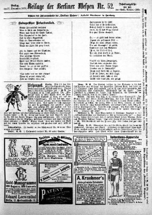 Beilage der Berliner Wespen Nr. 52