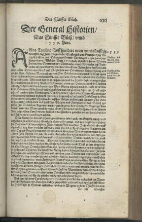 Das Fünffte Buch, unnd 1559. Jare