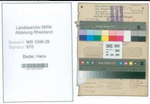 Entnazifizierung Hans Bader , geb. 09.07.1901 (Beamter)