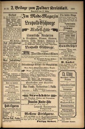 Dritte Ausgabe vom Samstag, den 17. März 1900.