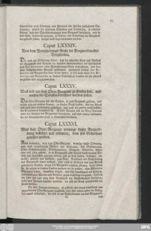 Caput LXXXV. Was und wie das Ober-Bergamt zu strafen hat, und wohin die Strafen berechnet werden sollen.