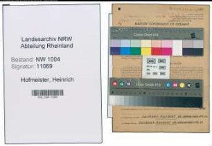 Entnazifizierung Heinrich Hofmeister , geb. 19.03.1904 (Lokheizer)