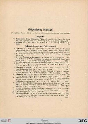 Griechische Münzen (Nr. 1-44)