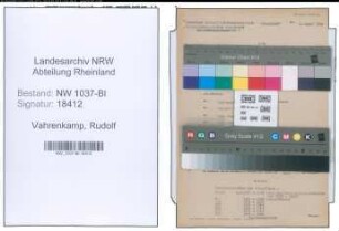 Entnazifizierung Rudolf Vahrenkamp , geb. 07.08.1899 (kaufmännischer Angestellter)