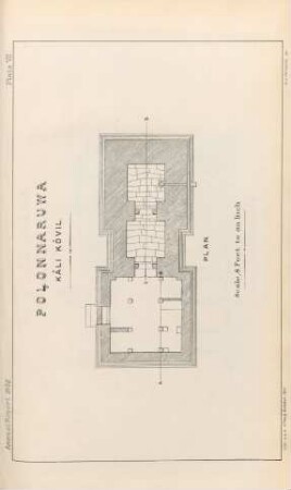 Plate VII. Polonnaruwa. Kâli Kôvil. Plan