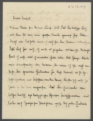 Brief von Hermann Schmitt an Georg Kolbe