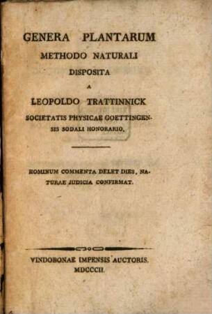 Genera plantarum methodo naturali disposita
