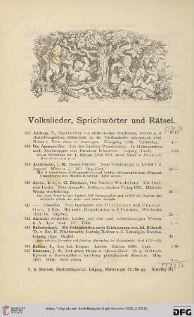 Volkslieder, Sprichwörter und Rätsel (Nr.357-508)