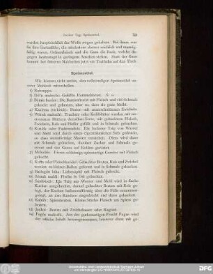 Speisezettel.